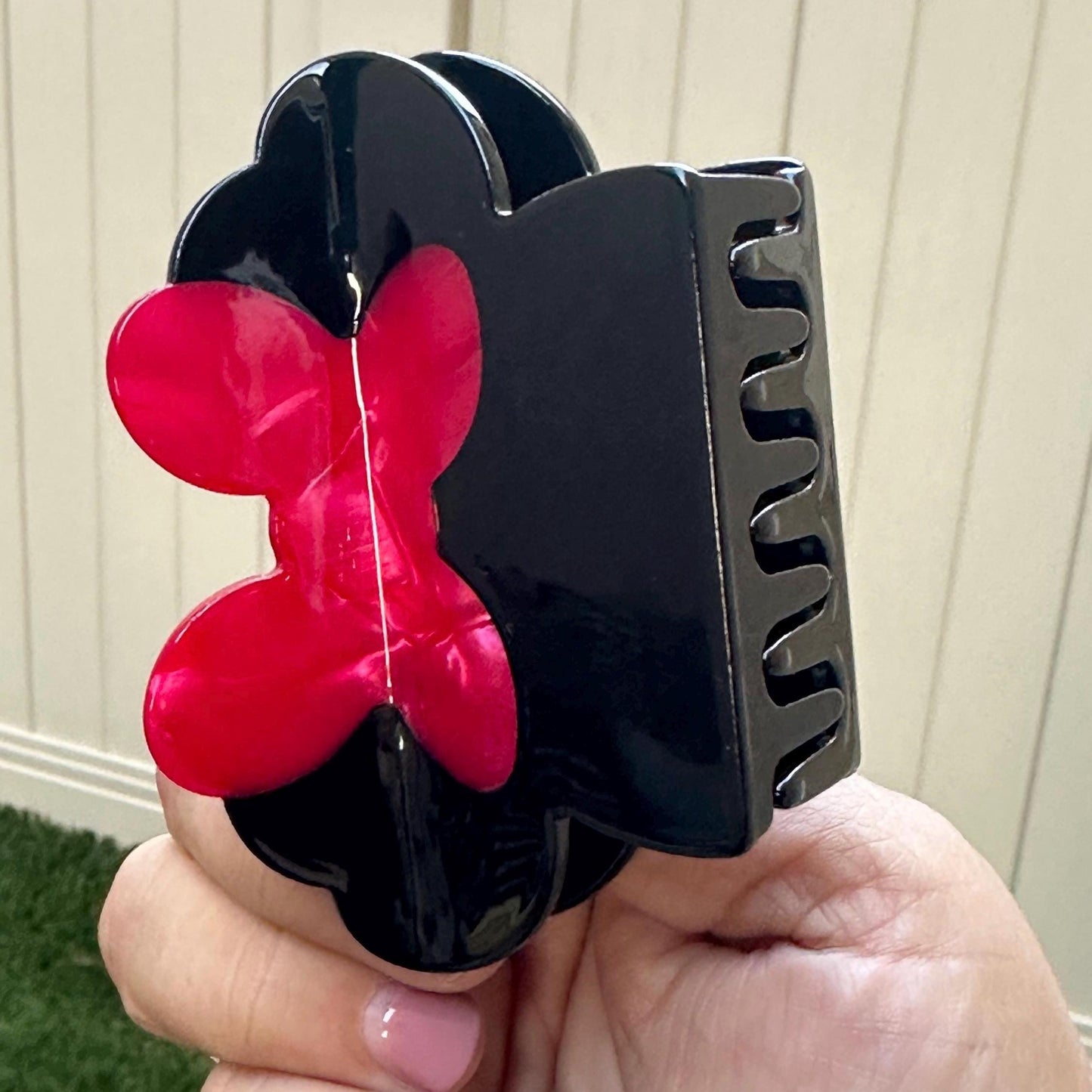 Red Bow Mouse Hair Claw Clip