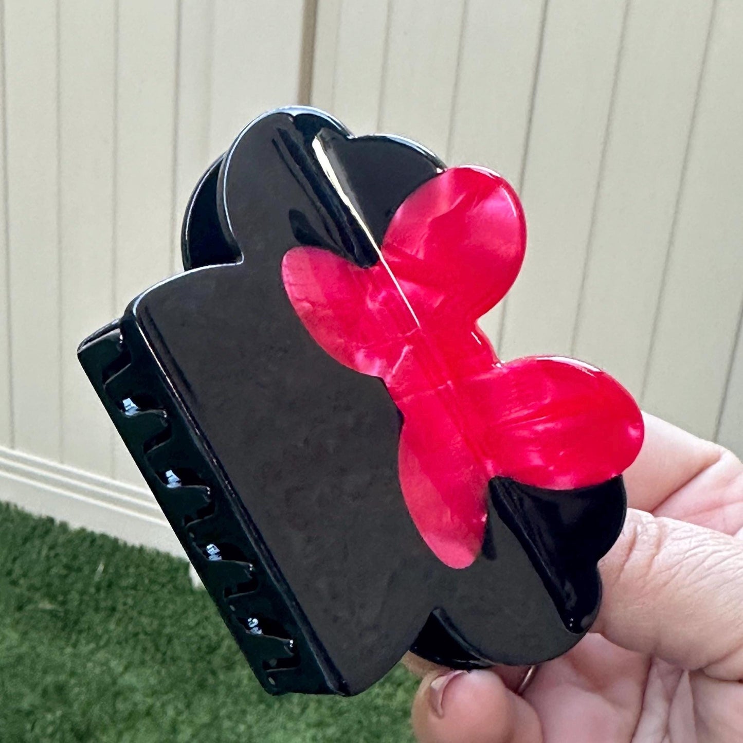 Red Bow Mouse Hair Claw Clip