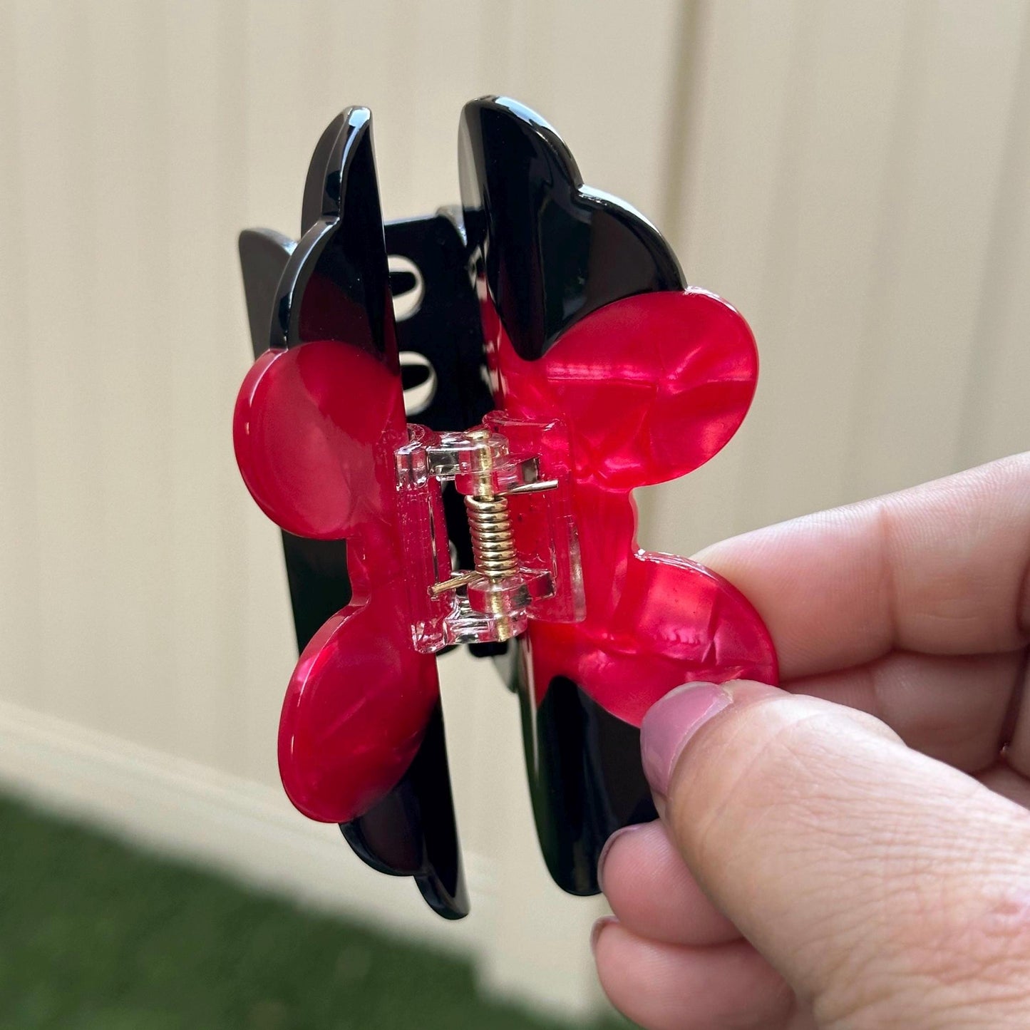 Red Bow Mouse Hair Claw Clip