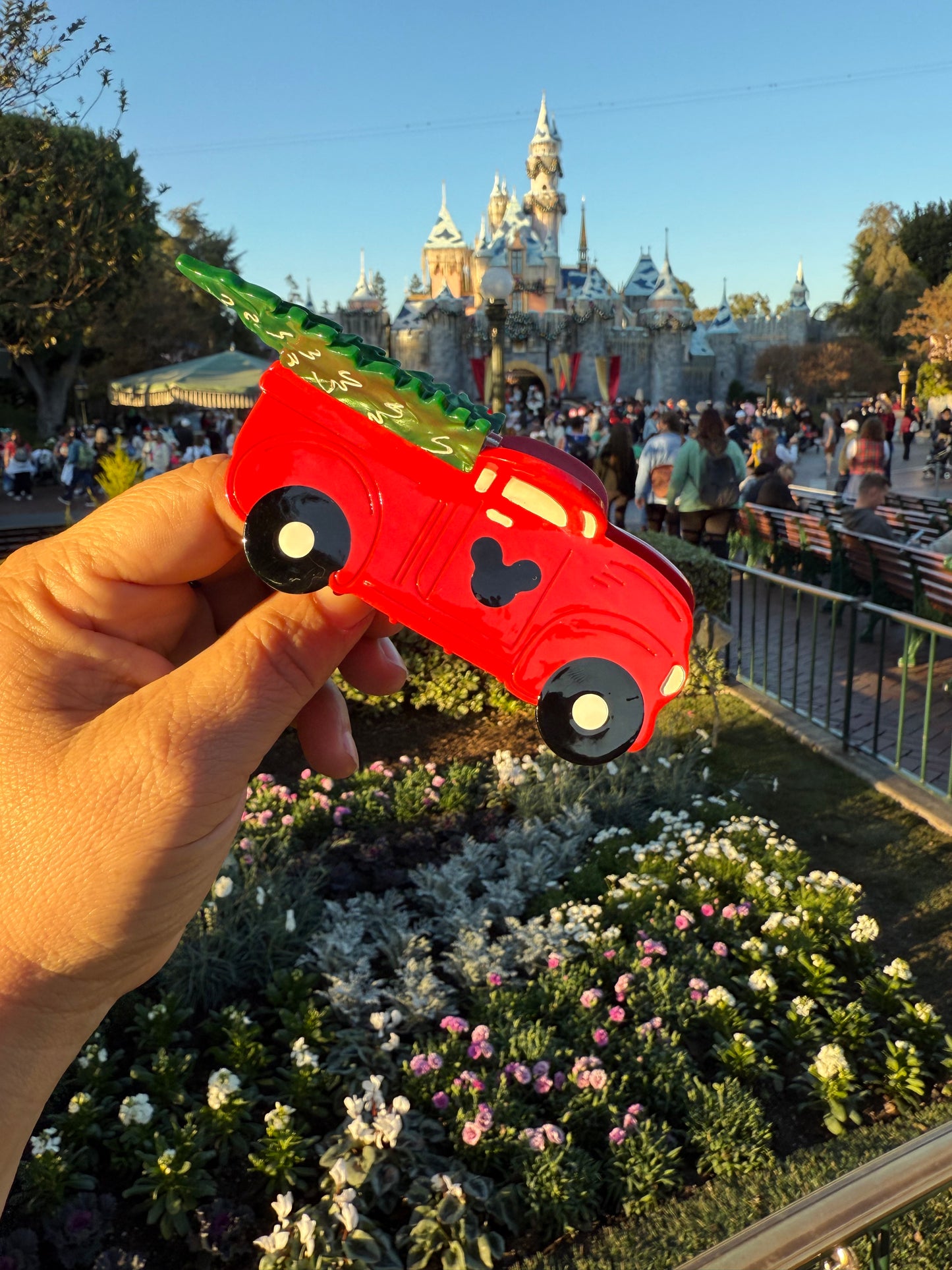 Mickey Santa Red Truck Claw Clip