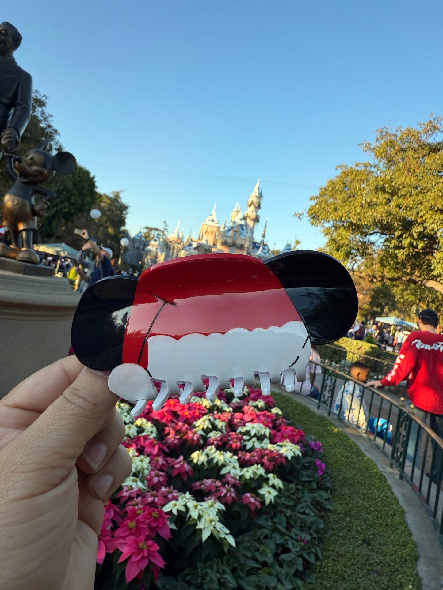 Mickey Santa Hat Hair Claw Clip