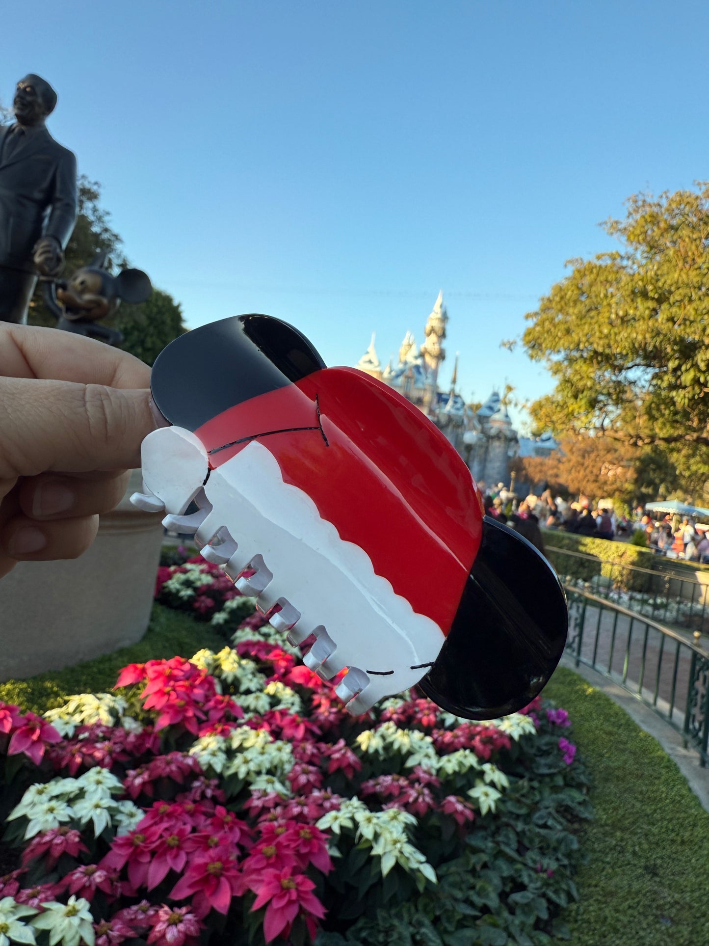 Mickey Santa Hat Hair Claw Clip