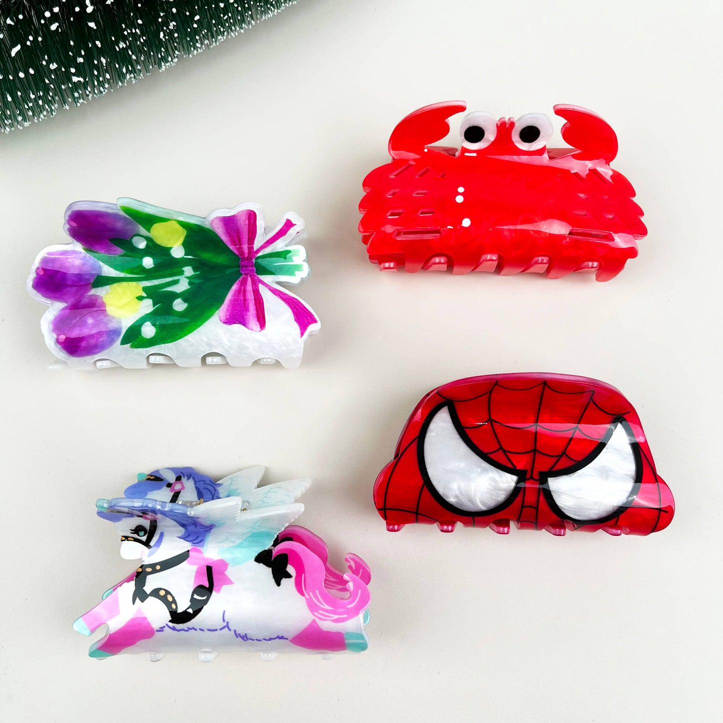 Cartoon animal hair clips crab spiderman claw clip: Spiderman