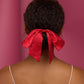 Holiday Satin & Rhinestone Bow Scrunchie