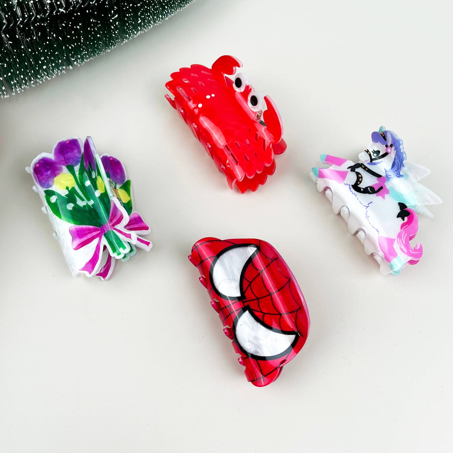 Cartoon animal hair clips crab spiderman claw clip: Spiderman