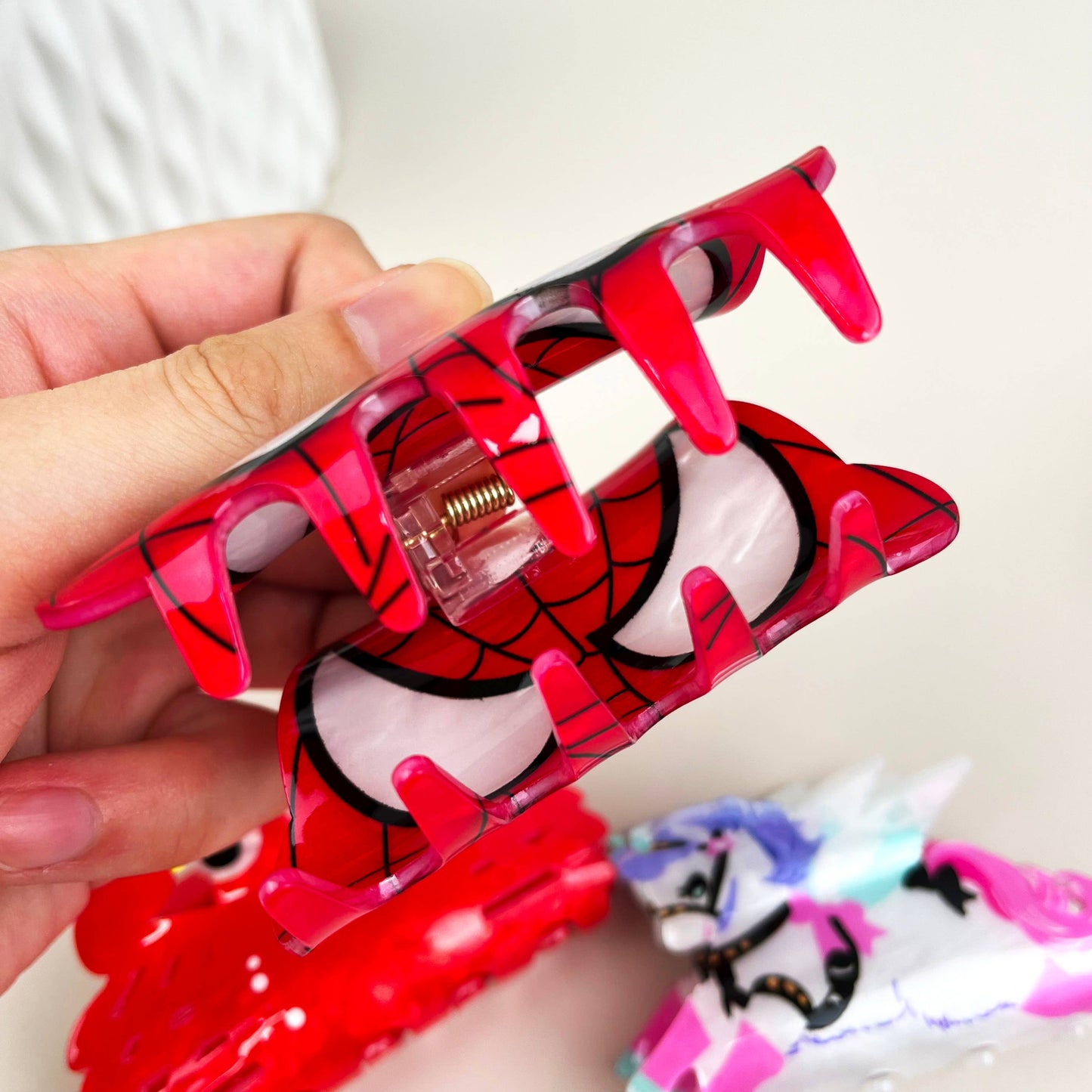Cartoon animal hair clips crab spiderman claw clip: Spiderman