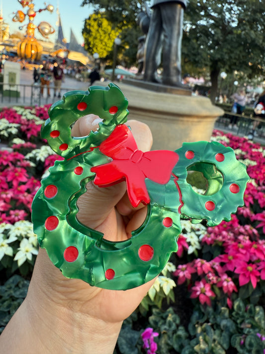 Mickey Mouse Wreath Claw Clip