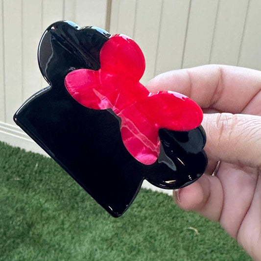 Red Bow Mouse Hair Claw Clip