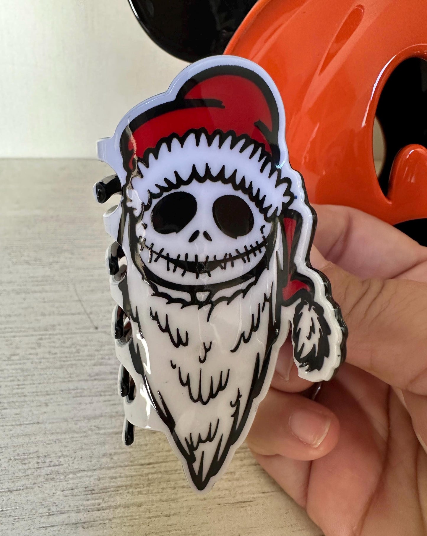 Santi Clause Jack Inspired Hair Clip, Pumpkin King Claw Clip