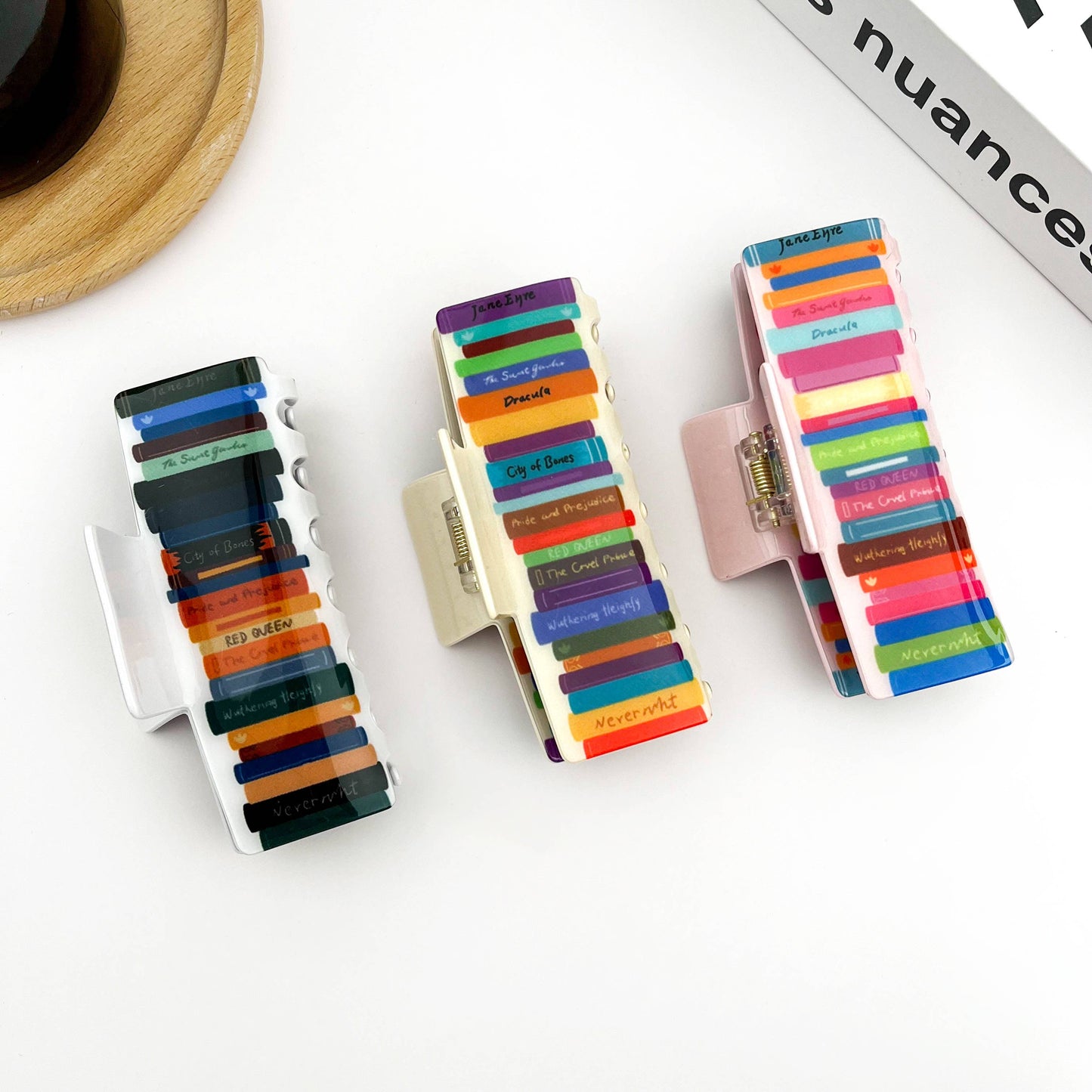 Colorful Book-Shaped Hair Claw Clip, Library Souvenirs: C