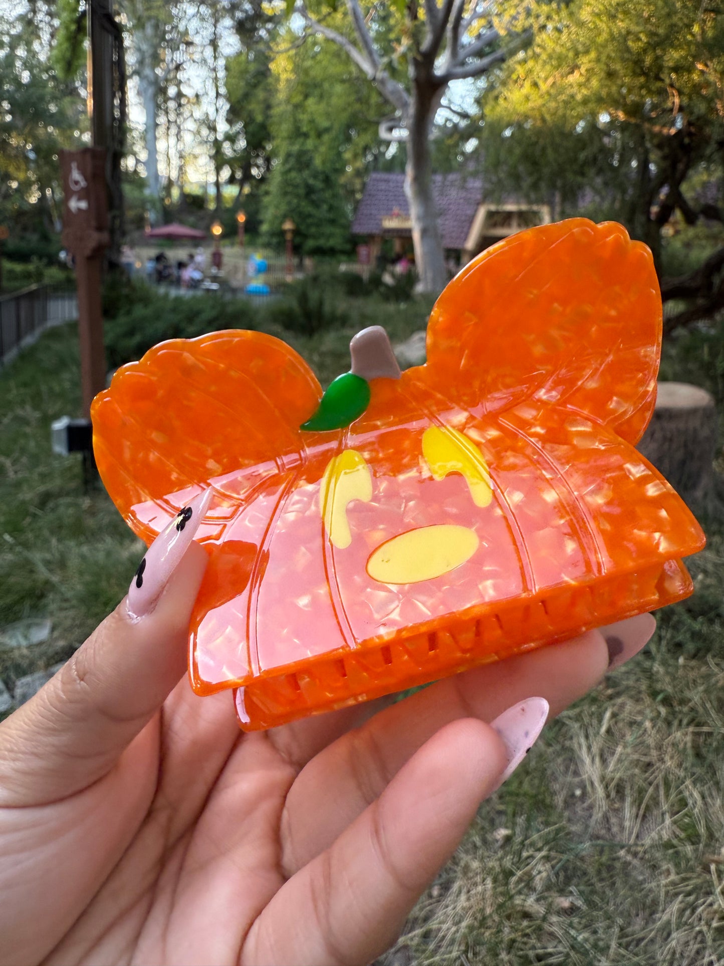 Mickey Pumpkin Hair Clip, Acetate Hair Clip, Accessories for Her, Translucent Clip, PerfectGift, Gifts for Her, Minimalist Style, Minnie