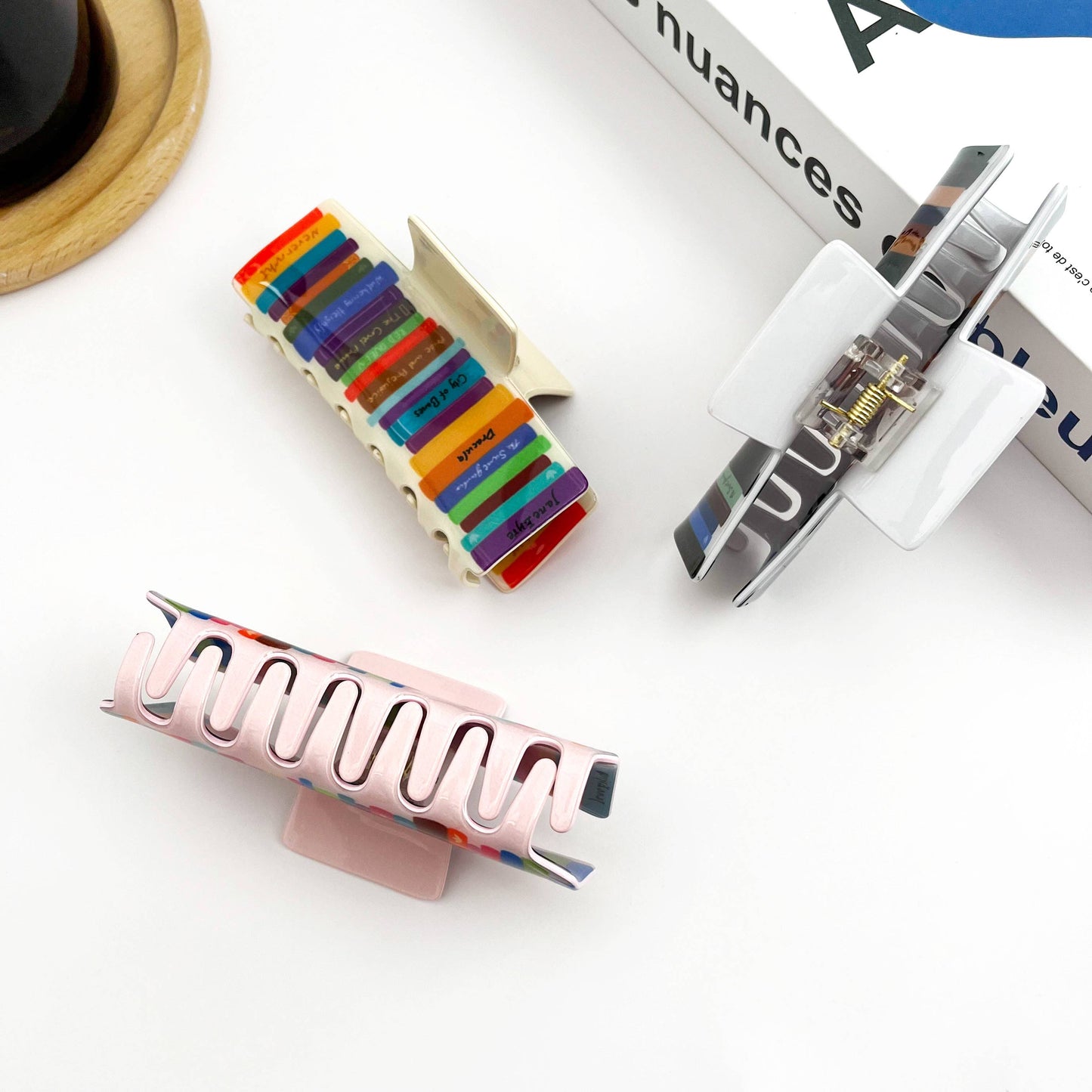 Colorful Book-Shaped Hair Claw Clip, Library Souvenirs: C