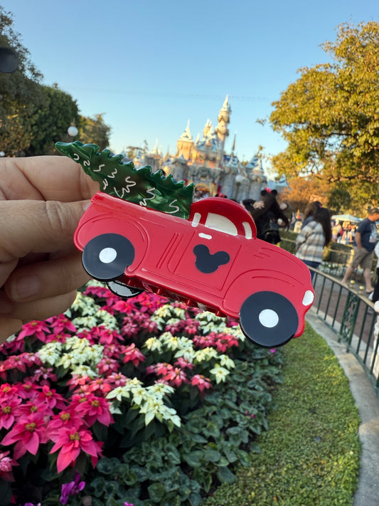 Mickey Santa Red Truck Claw Clip