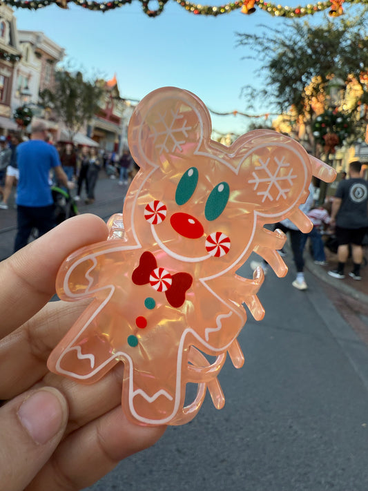 Gingerbread Mickey Claw Clip